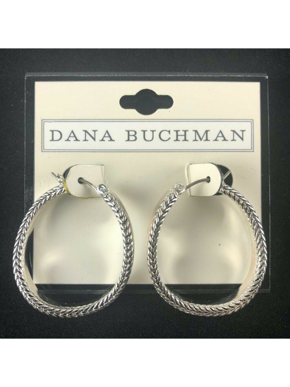 Dana Buchman Earrings 1 1/4" Silver-tone Hoops